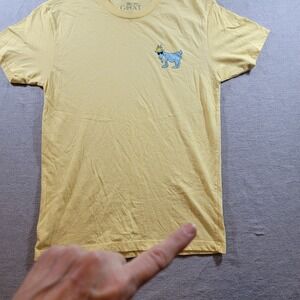 GOAT USA T-Shirt Womens Small Yellow Good Short Sleeve Graphic Goat Logo Tee